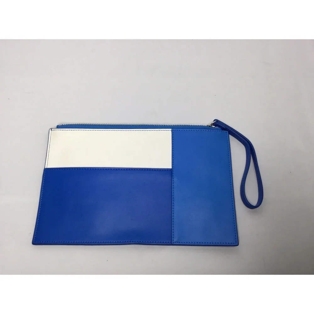 Vera Bradley Wristlet Pouch Composition  in Colorblock Blue and Off White